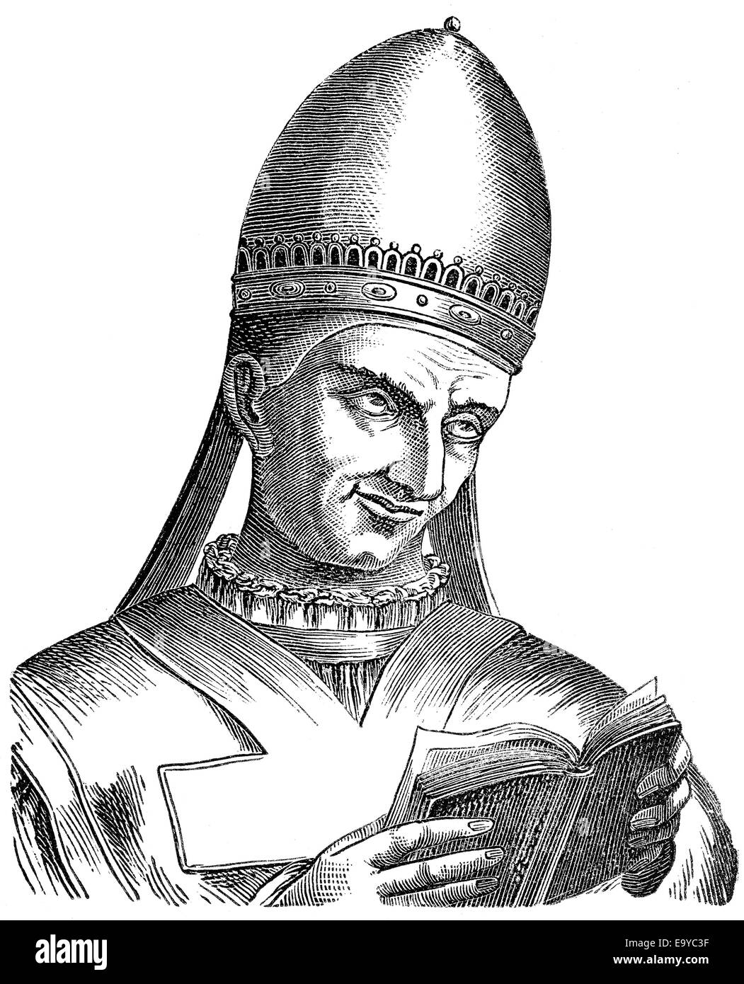 Le pape Saint Valentin ou Valentinus ; le Pape pour deux mois en 827, Papst Valentin Banque D'Images