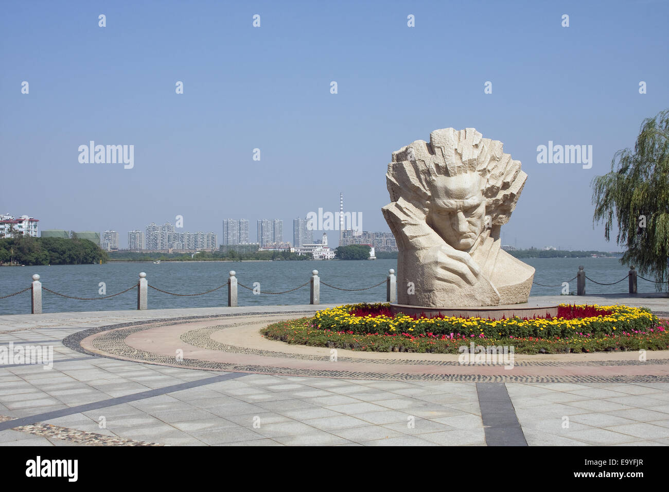 Nanchang Lac Qingshan sculpture Beethoven Banque D'Images