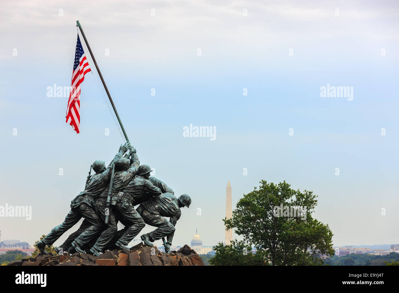 US Marine Corps War Memorial, également connu sous le nom de Mémorial Iwo-Jima à Arlington, Virginia, USA. Banque D'Images