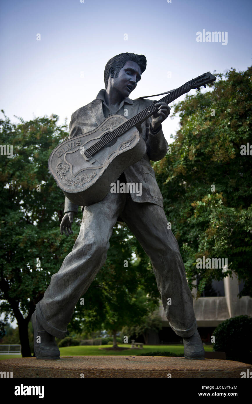 Statue d'Elvis Presley. Beale Street, Memphis Tennessee Banque D'Images