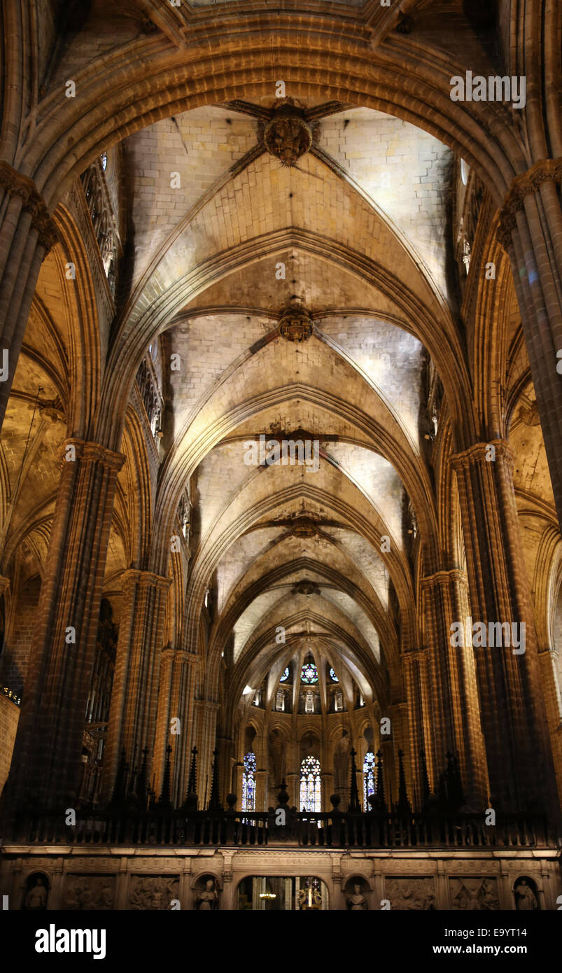 L'Espagne. La Catalogne. La Cathédrale de Barcelone. À l'intérieur. Abside. 13e siècle. Banque D'Images