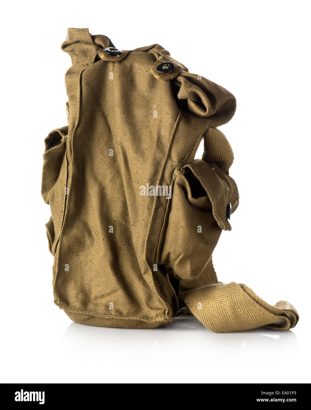 Sac de masque à gaz isolé sur fond blanc Banque D'Images