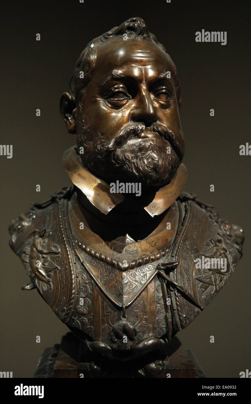 L'empereur Rodolphe II. Buste en bronze par le sculpteur Adriaen de Vries, 1607, Prague. Du Trésor Impérial, la Hofburg, Vienne, Autriche. Banque D'Images
