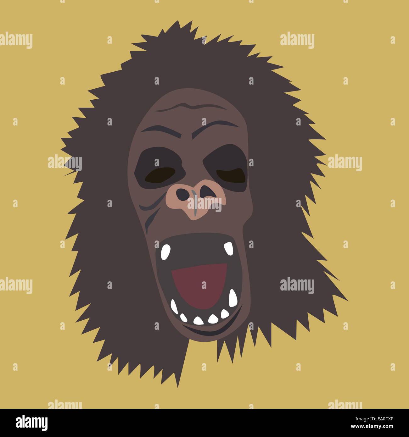 Tête de gorille horrible Illustration Banque D'Images