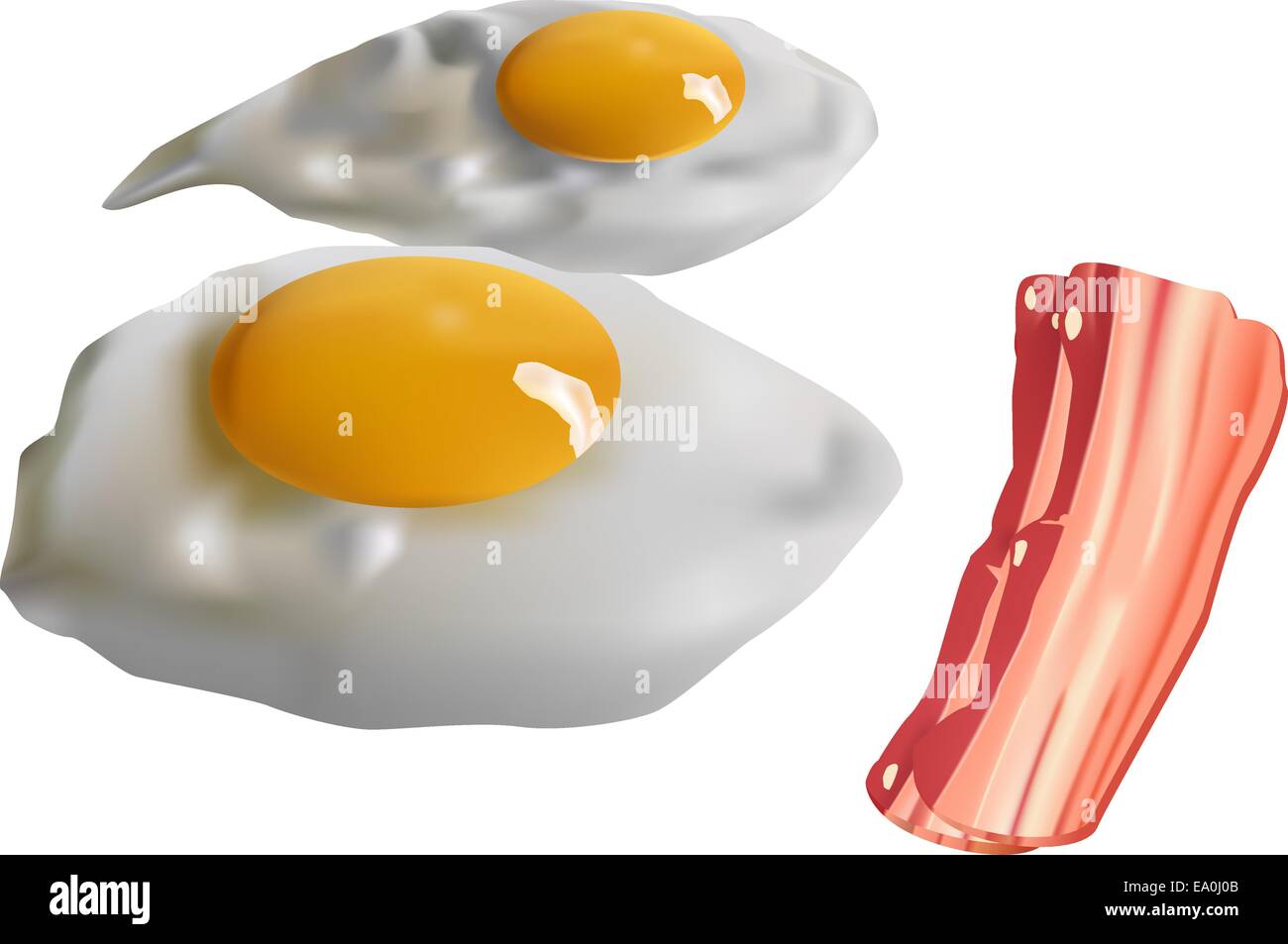 Deux œufs au plat et du bacon Illustration de Vecteur