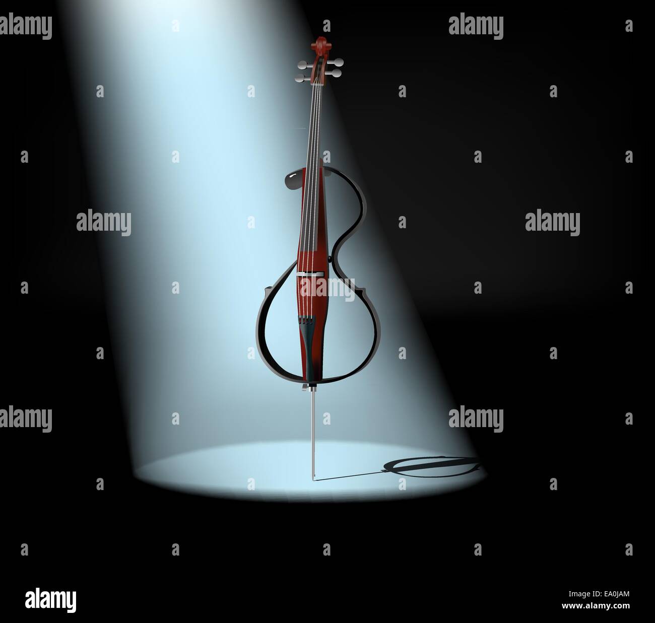 Illustration de violoncelle électrique sur la scène Illustration de Vecteur