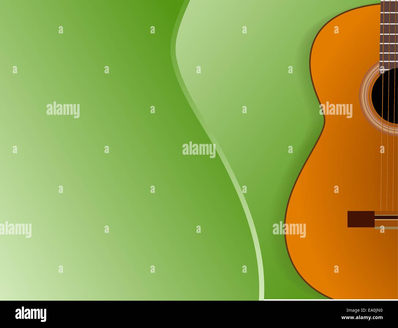 Les concerts de guitare classique Modèle de page avec place pour votre texte Illustration de Vecteur