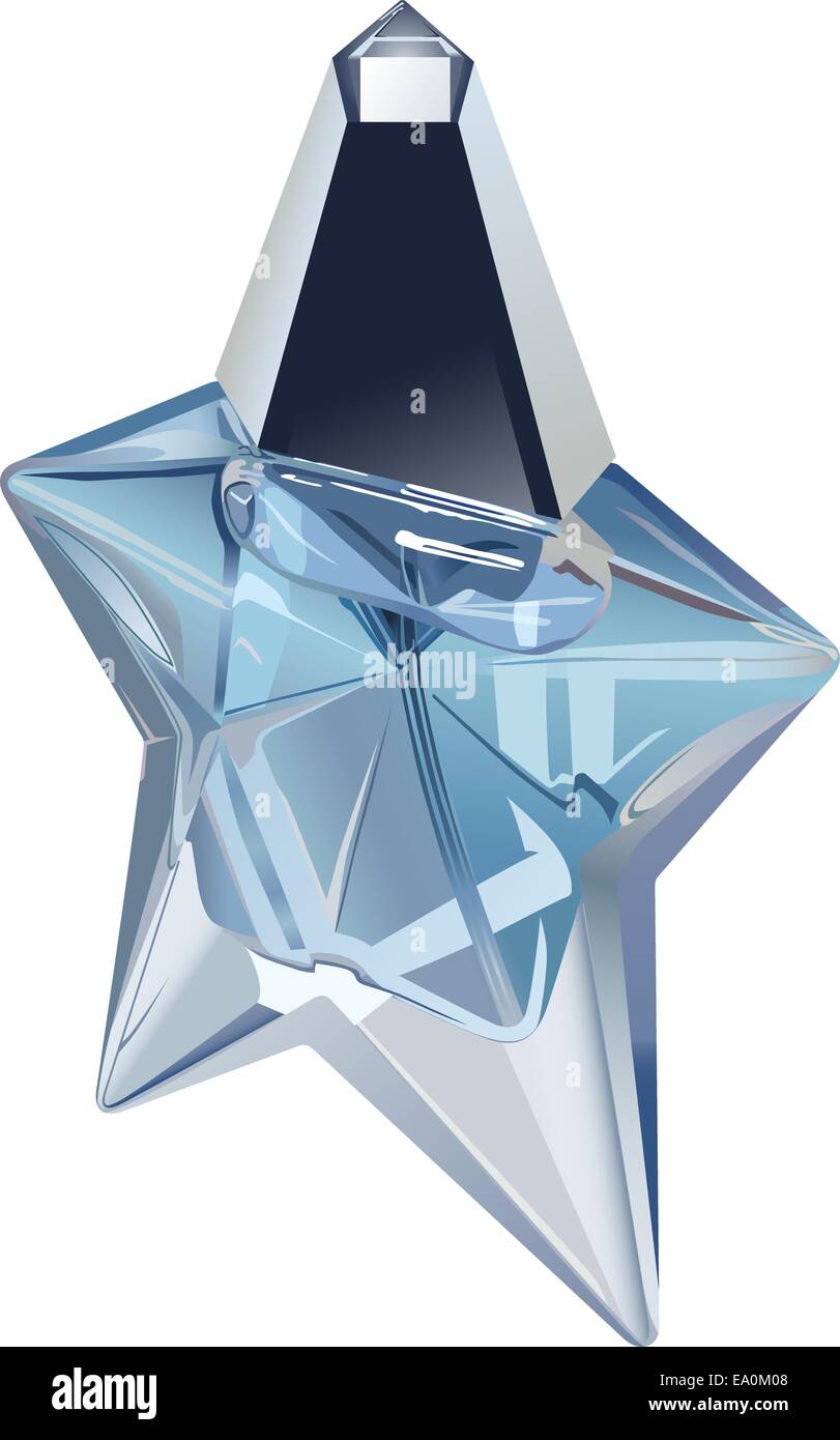 Vector star shape flacon de parfum sur fond blanc Illustration de Vecteur