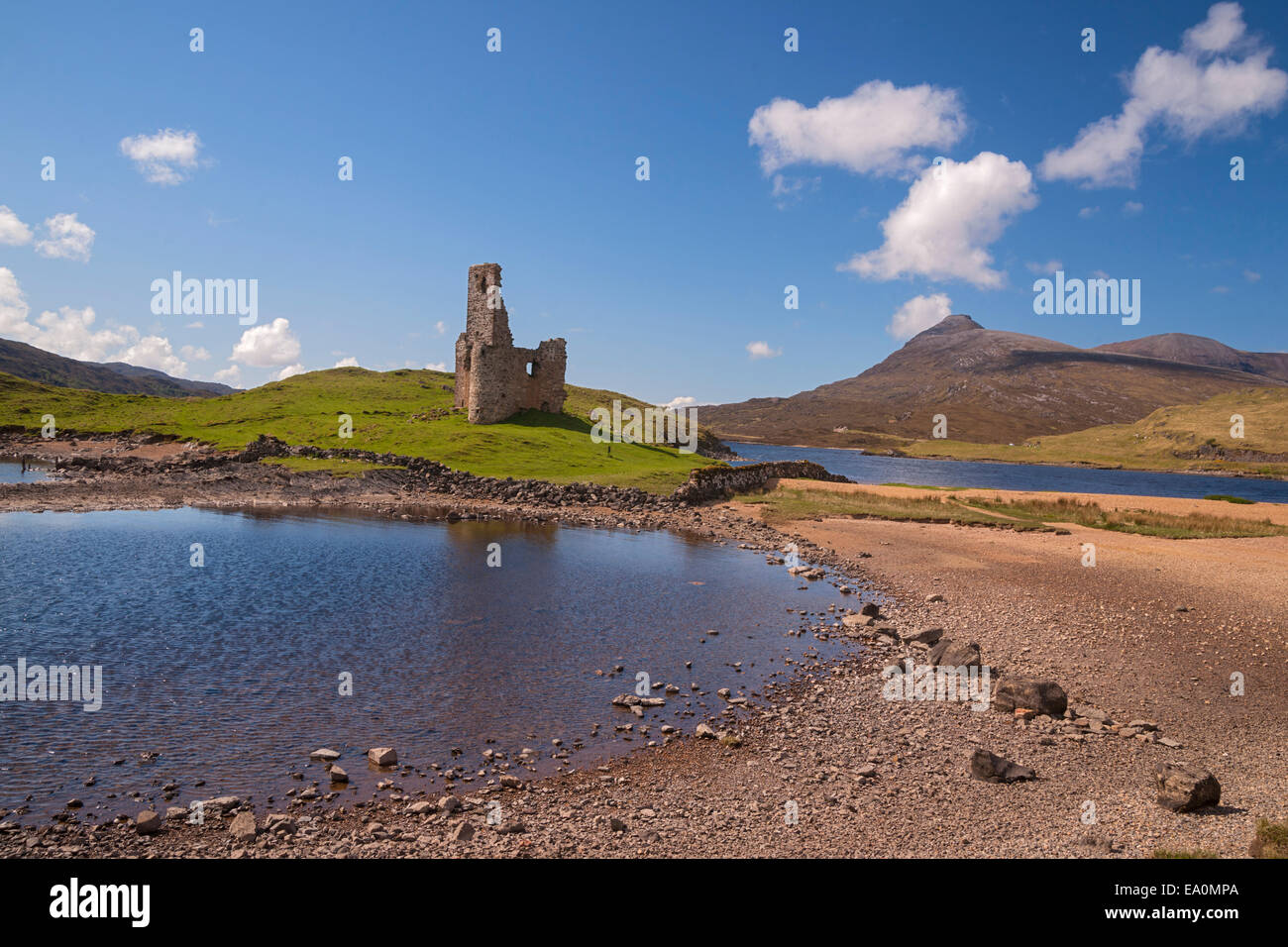 Château d'Ardvreck, Loch Assynt, région des Highlands, en Écosse, Royaume-Uni Banque D'Images