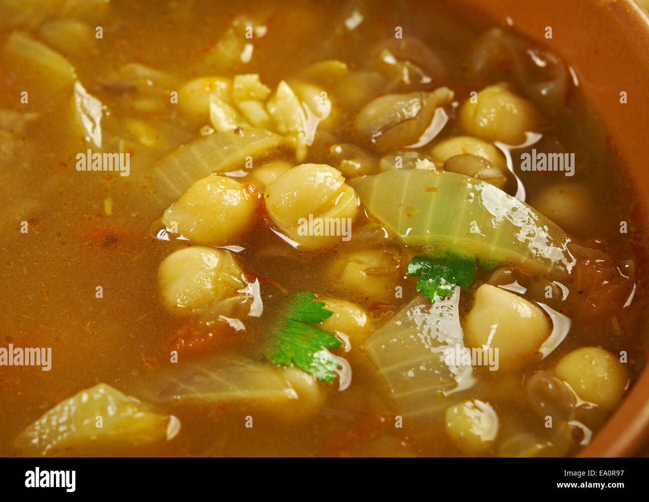 Harira - soupe traditionnelle marocaine Banque D'Images