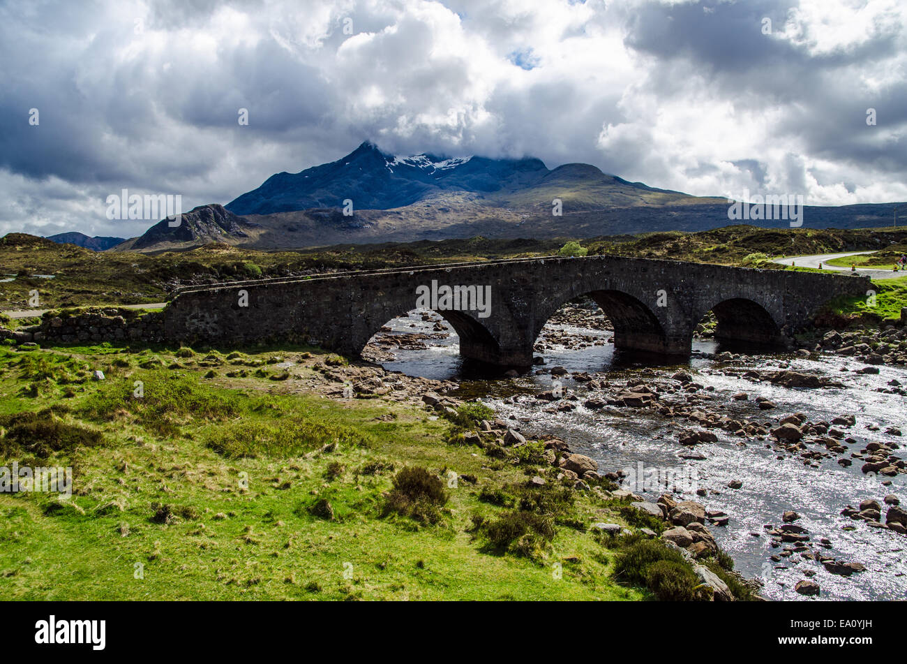 Montagnes Cuillin noires,Sligachan sur l'île de Skye Banque D'Images