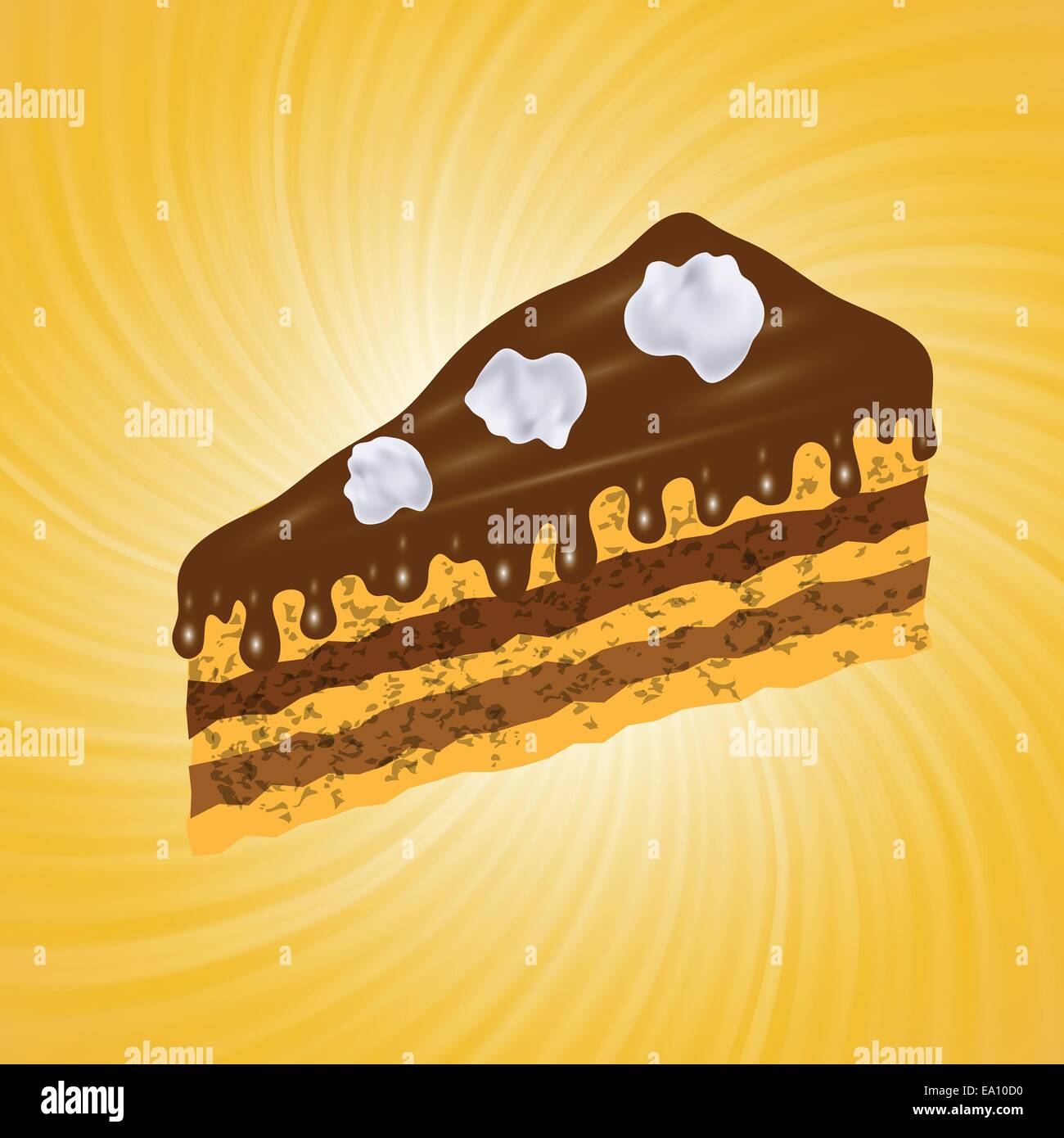 Morceau de gâteau au chocolat Banque D'Images