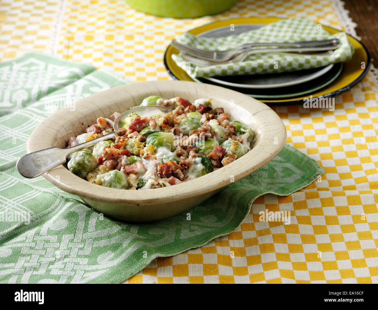 Choux de Bruxelles à la crème Banque D'Images