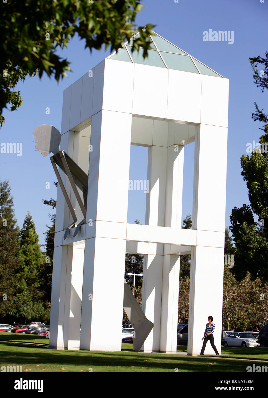 Un homme à la recherche de sa maison. Art installation dans les locaux du siège de Google à Mountain View en Californie CA USA Banque D'Images