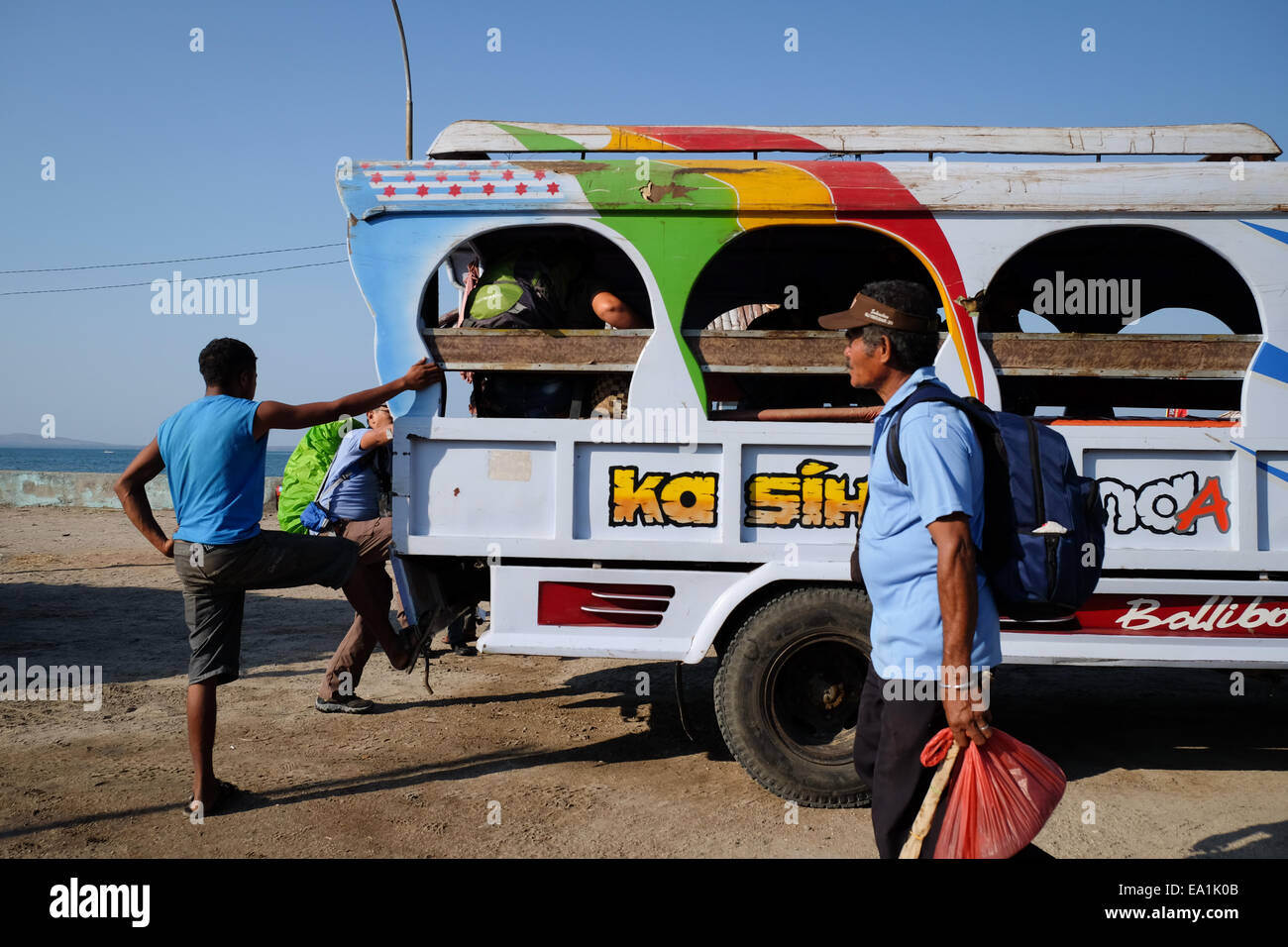 Les transports publics de la ville, l'île de Lembata Lewoleba, Indonésie. Banque D'Images