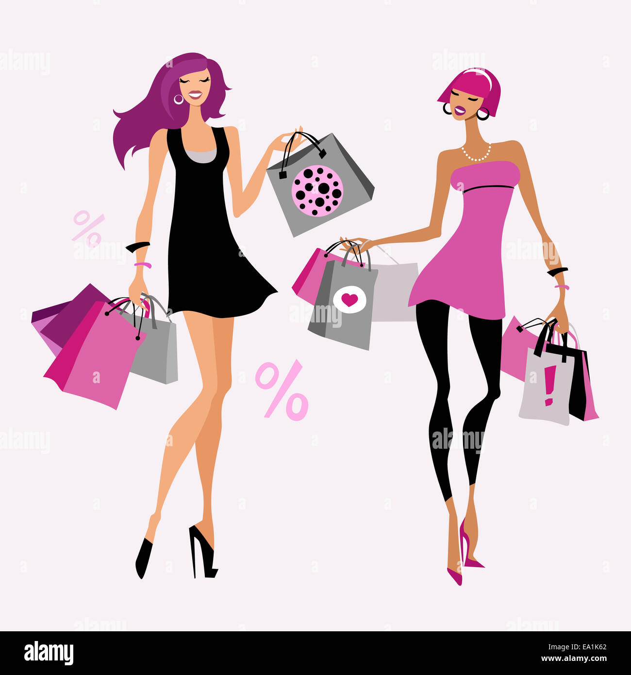 Fashion girl. Woman with shopping bags. Banque D'Images