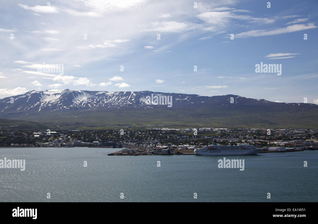 Voir d'Akureyri Banque D'Images