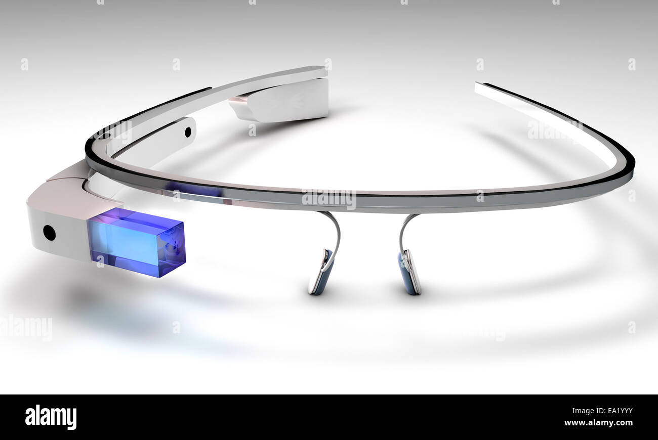 La technologie de l'ordinateur portable avec une tête optique de visualisation, en forme de verres intelligents Banque D'Images