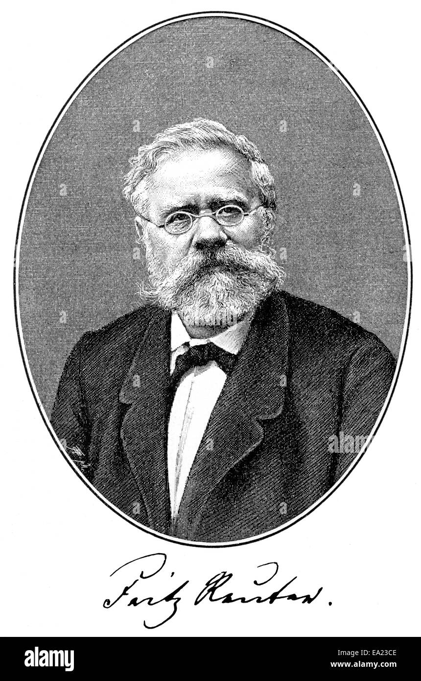 Fritz Reuter ou Heinrich Ludwig Christian Friedrich Reuter, 1810 - 1874, poète et écrivain allemand du bas allemand, Port Banque D'Images