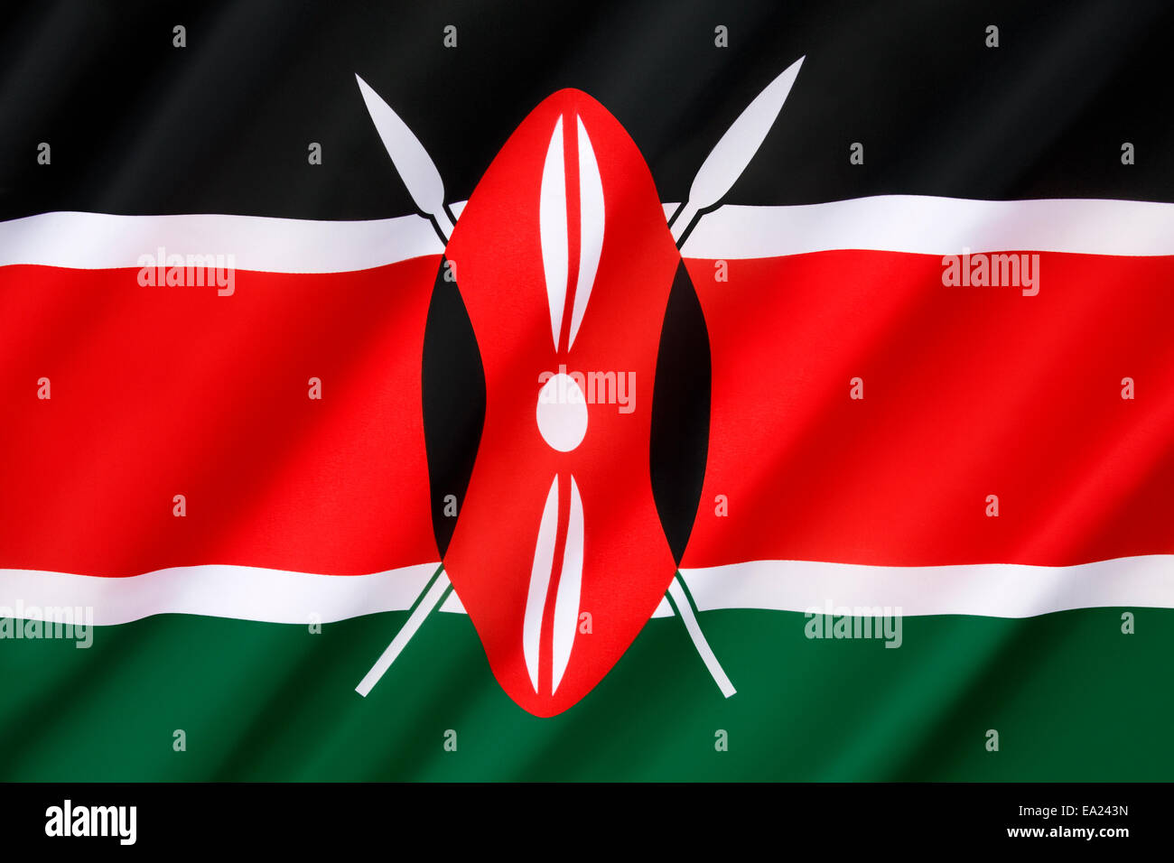 Drapeau du Kenya Banque D'Images