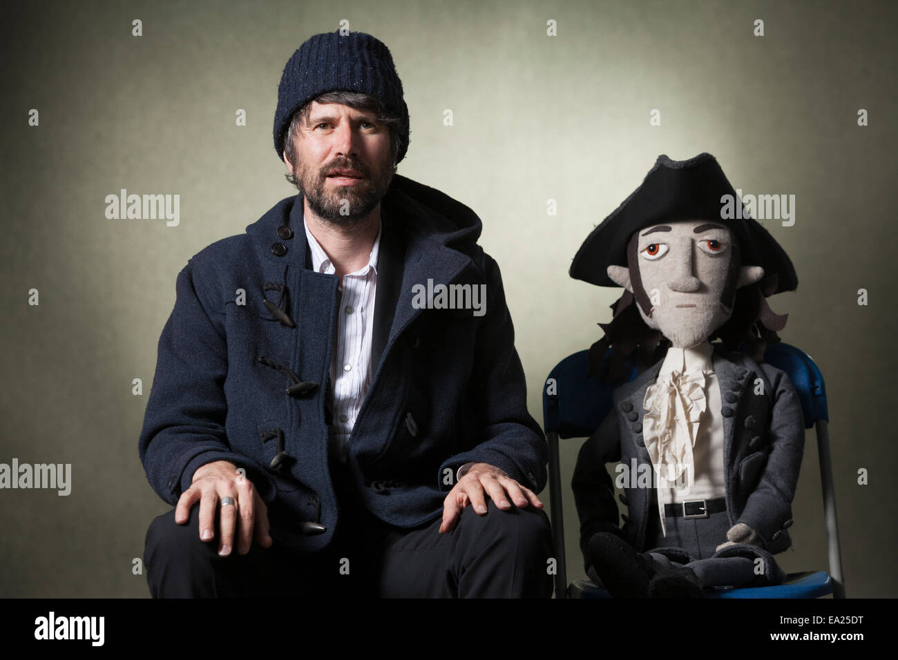 Gruff Rhys, un musicien, compositeur, producteur, réalisateur et auteur, à l'Edinburgh International Book Festival 2014. Banque D'Images