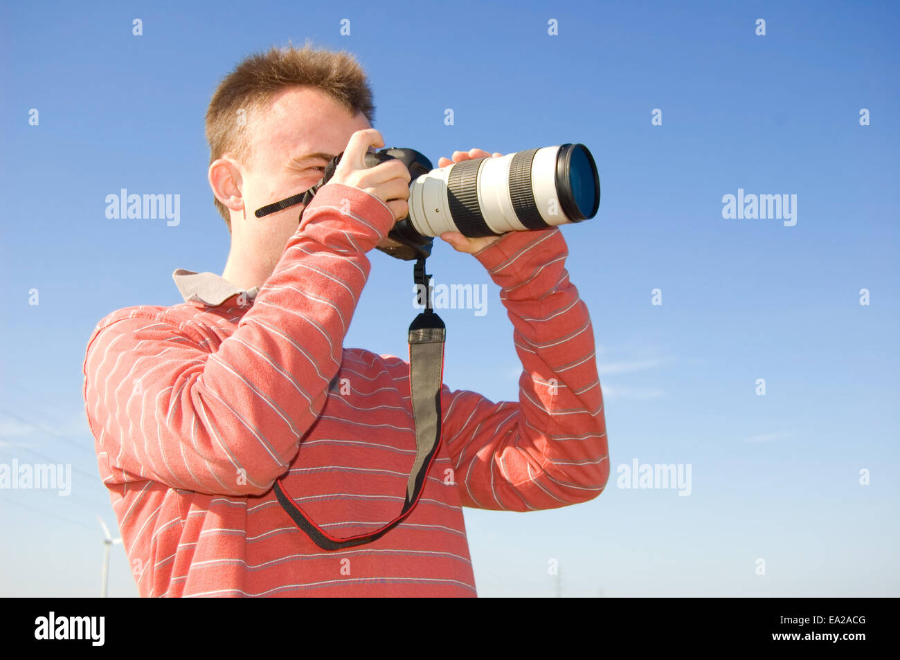 Photographe professionnel pour prendre des photos. Banque D'Images