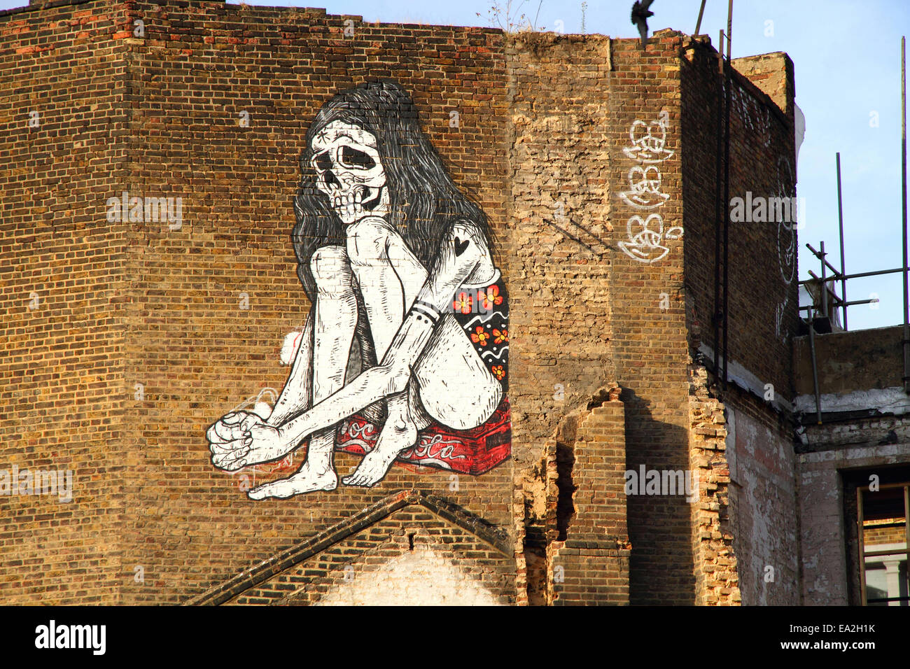 Street art urbain à Shoreditch, East London, Angleterre Banque D'Images