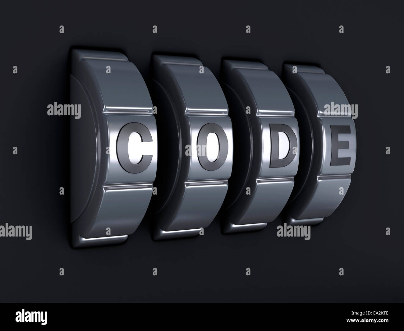 Image de mot de passe de sécurité. combinaison alphabet concept. 3d illustration Banque D'Images