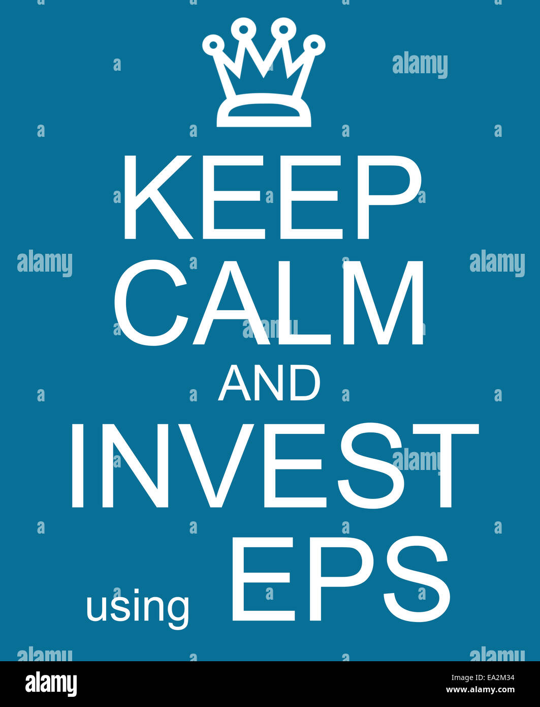 Garder son calme et d'investir à l'aide d'EPS fait le meilleur résultat par action concept Banque D'Images