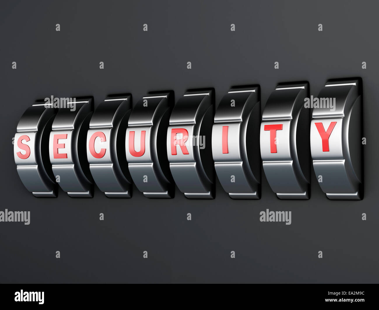 Image de mot de passe de sécurité. combinaison alphabet concept. 3d illustration Banque D'Images