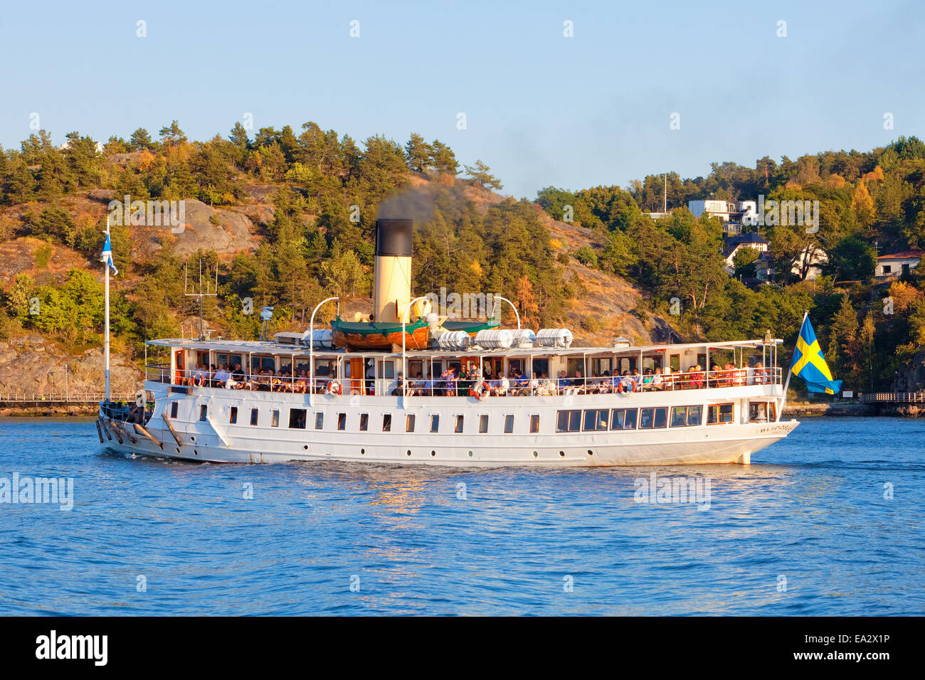 Suède, Stockholm - Steamboat Ferry en direction de l'archipel. Banque D'Images