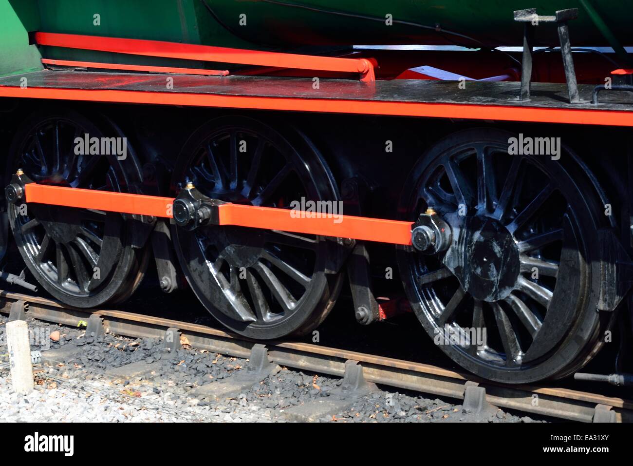 Les roues du train à vapeur Banque D'Images