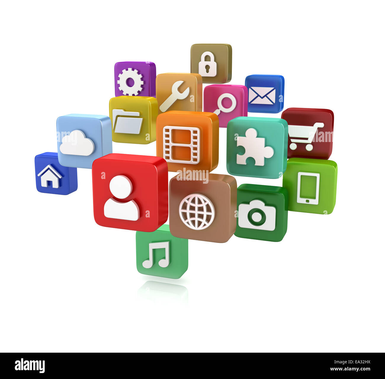 Icônes d'application - Des tablette / icônes mobile app Banque D'Images