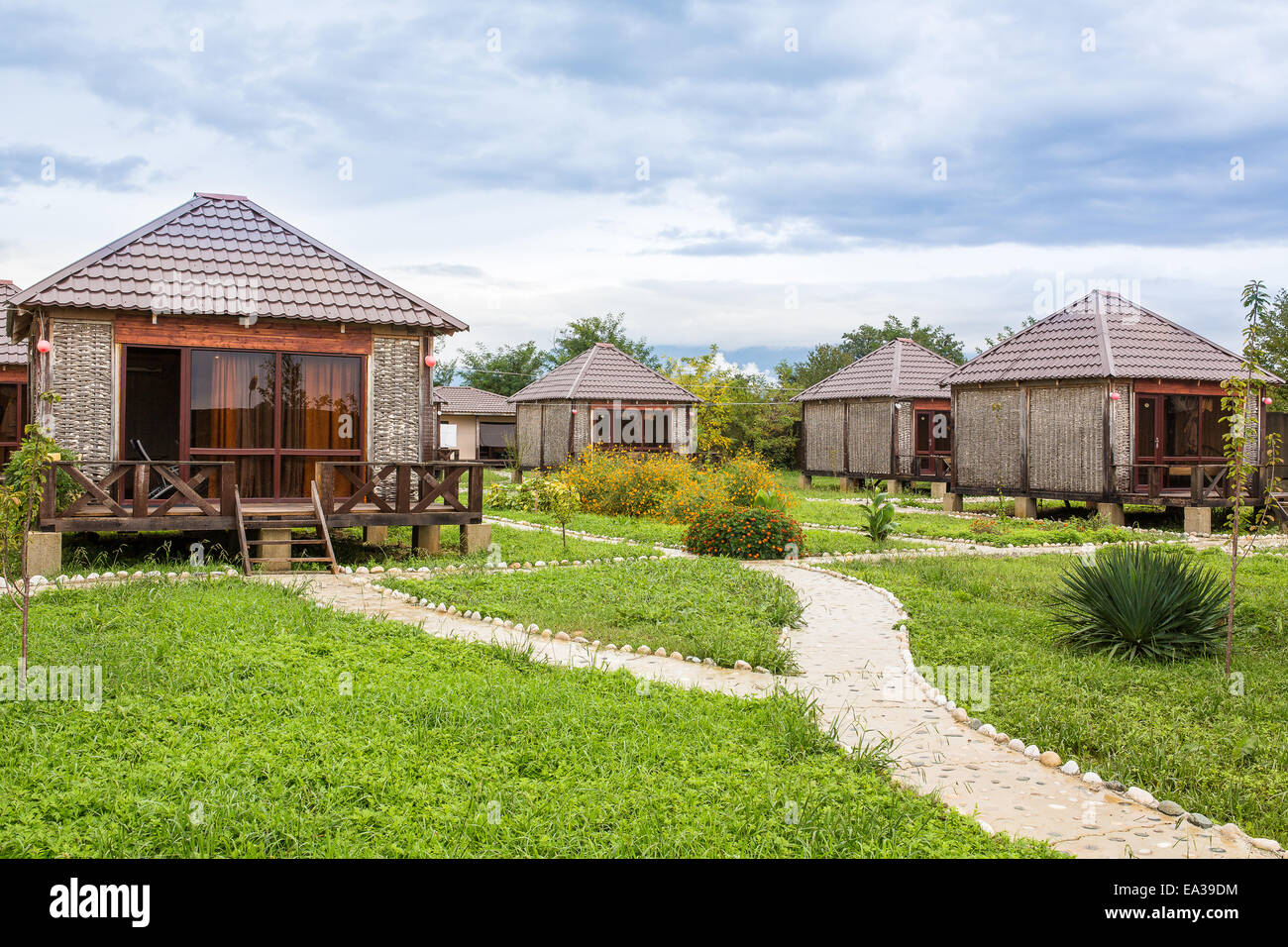 Chalet en bois, de Goudaouta, en Abkhazie Banque D'Images