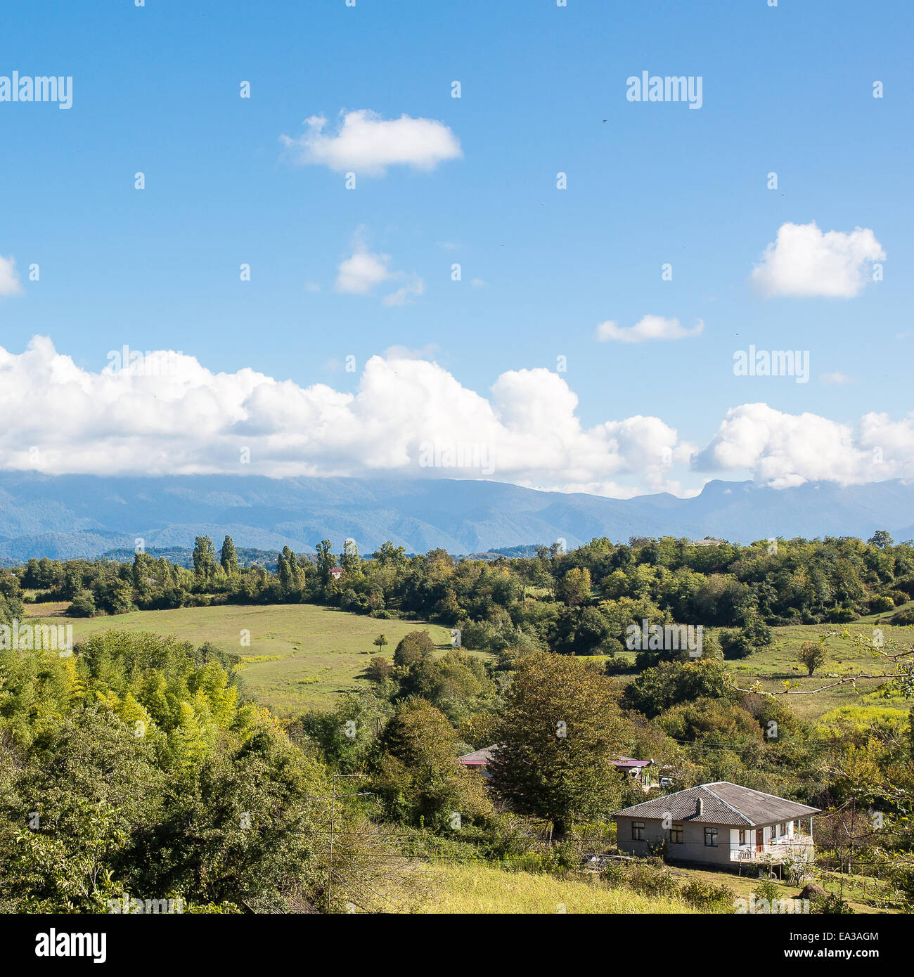 Vue sur montagnes du Caucase, de l'Abkhazie Banque D'Images