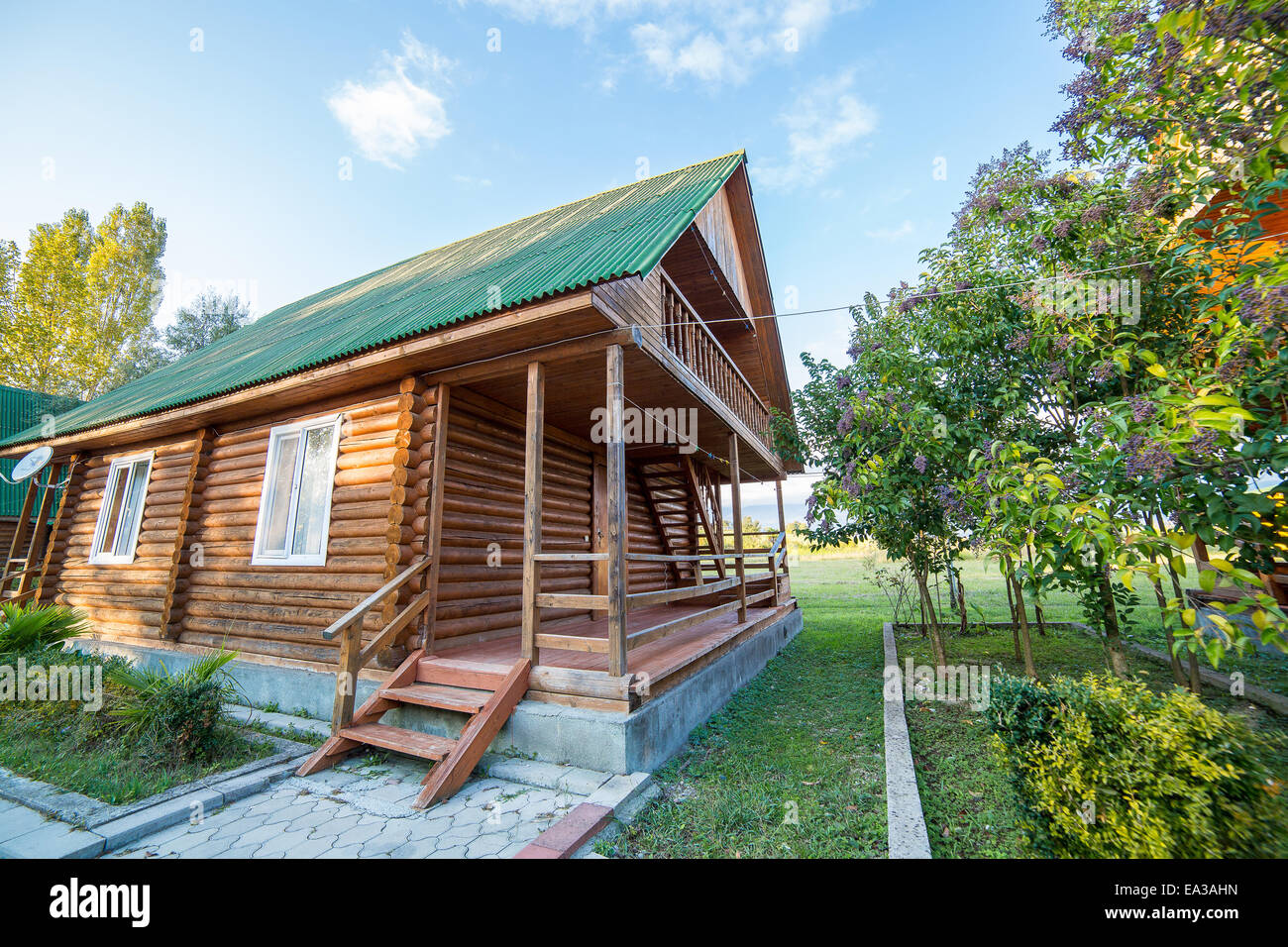 Chalet en bois, de Goudaouta, en Abkhazie Banque D'Images