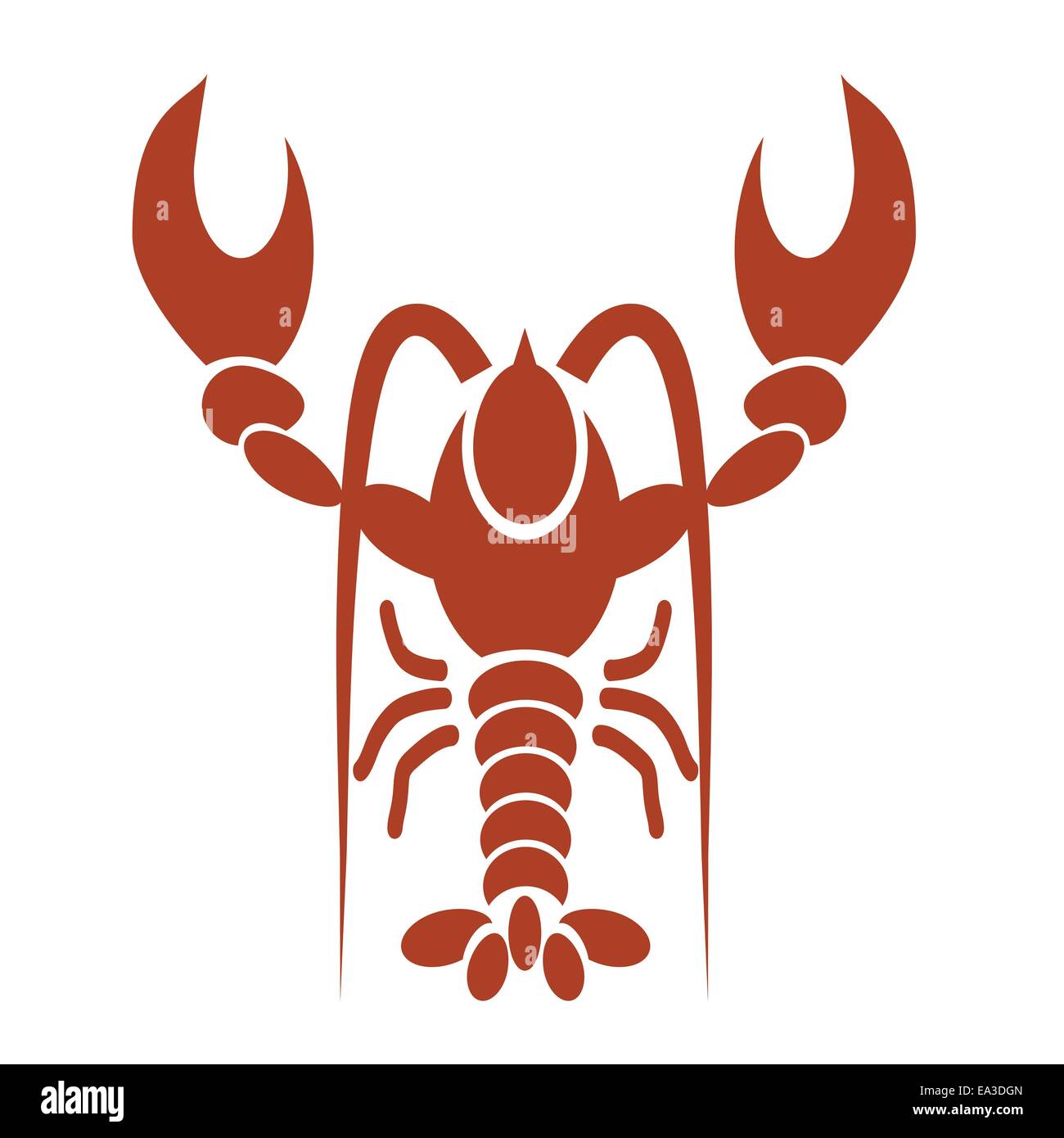Silhouette de red lobster Banque D'Images
