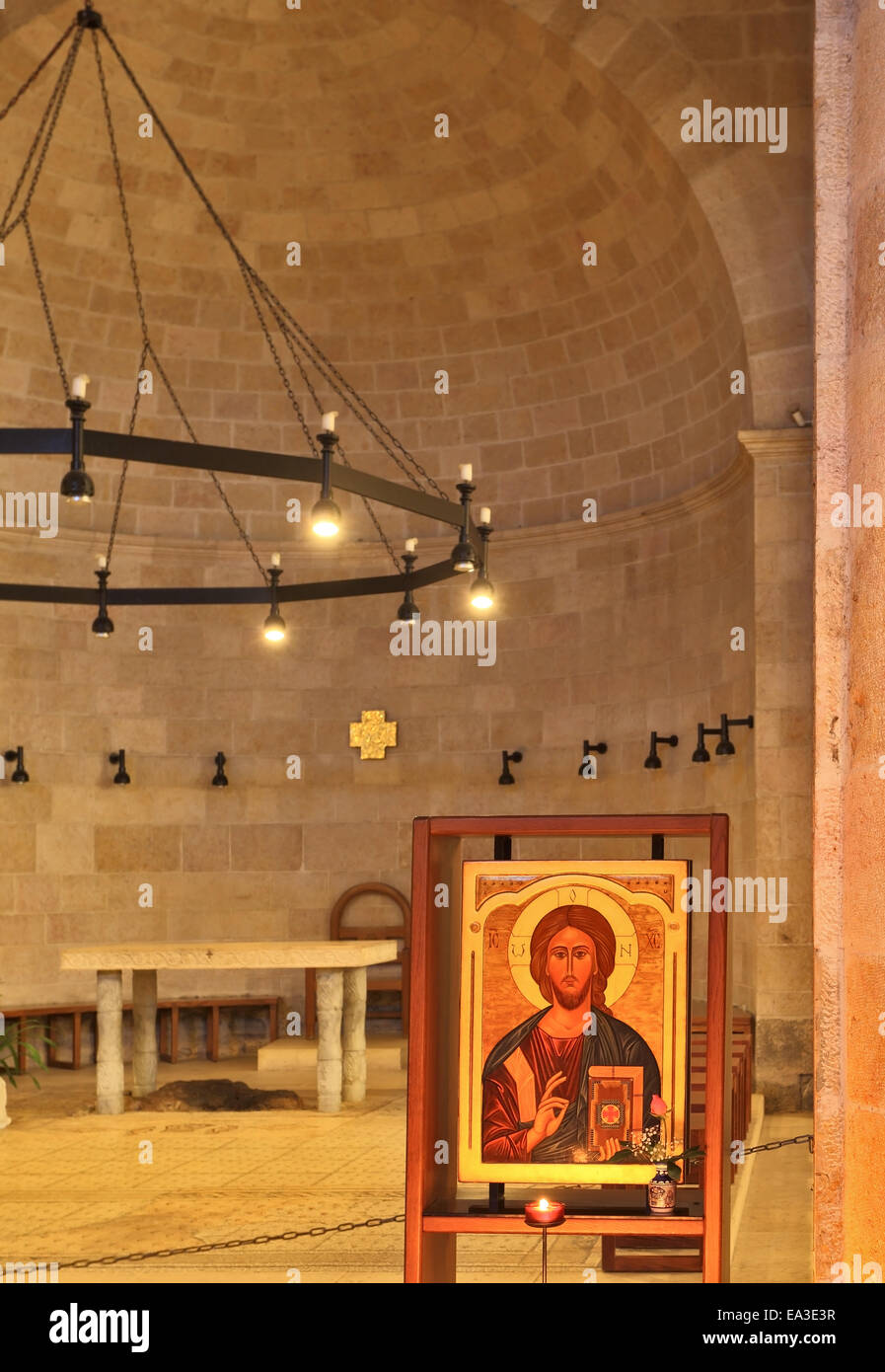 L'ancienne église sur la mer de Galilée. Banque D'Images