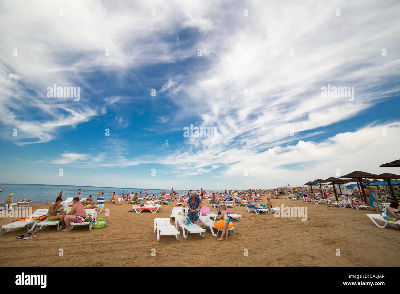 Plage de la mer Noire, Anapa, région de Krasnodar, Russie Banque D'Images