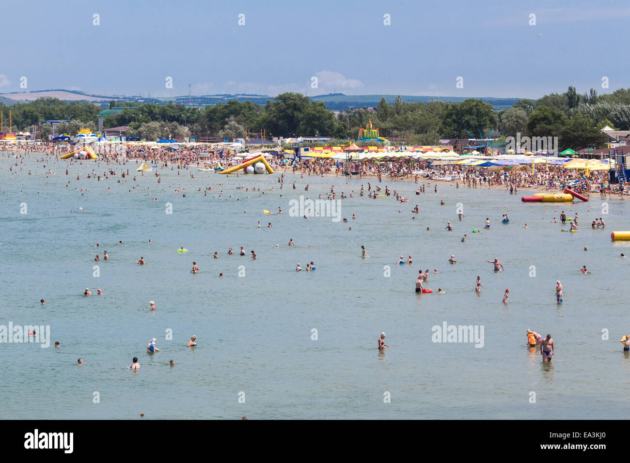 Plage de la mer Noire, Anapa, région de Krasnodar, Russie Banque D'Images