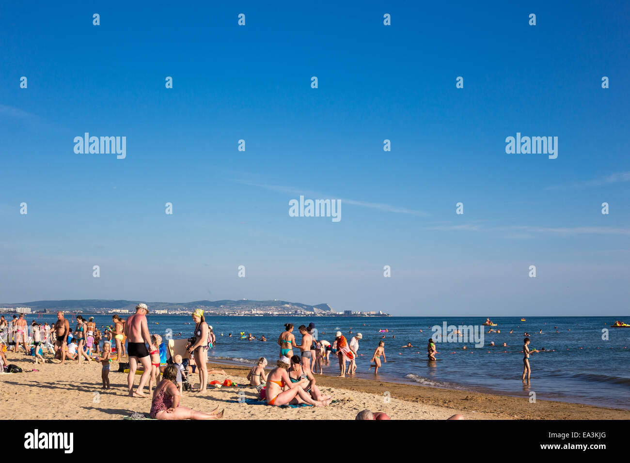 Plage de la mer Noire, Anapa, région de Krasnodar, Russie Banque D'Images