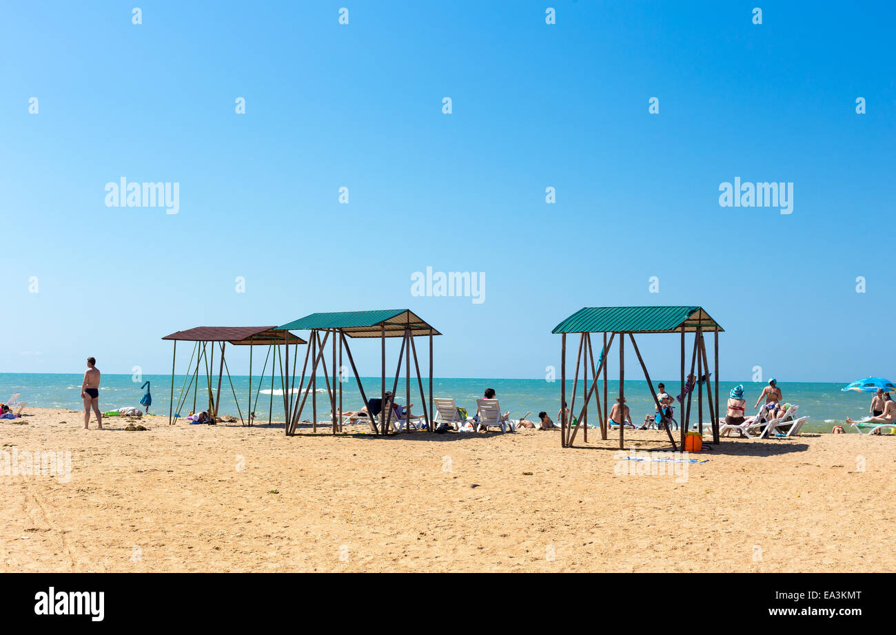 Plage de la mer Noire, Anapa, région de Krasnodar, Russie Banque D'Images