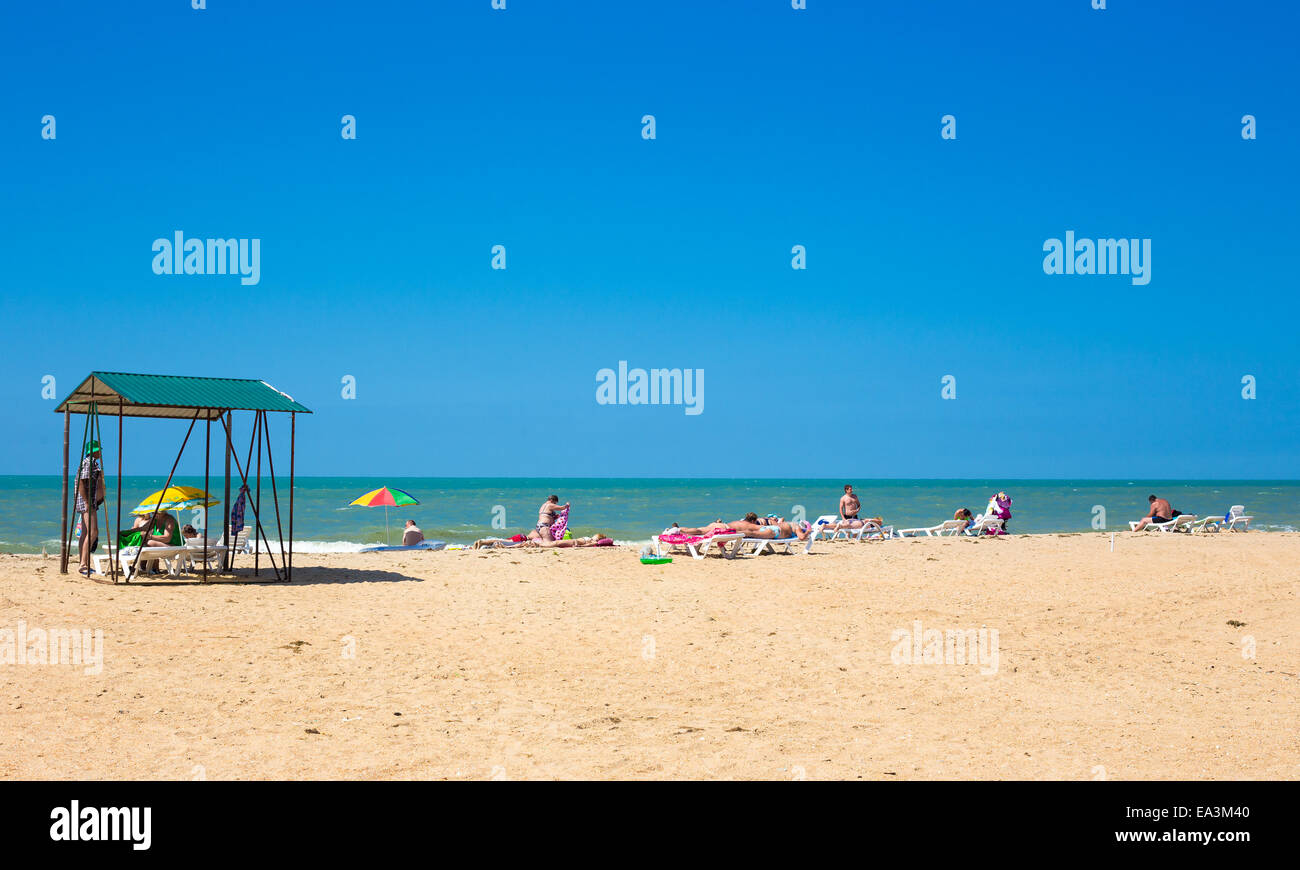 Plage de la mer Noire, Anapa, région de Krasnodar, Russie Banque D'Images