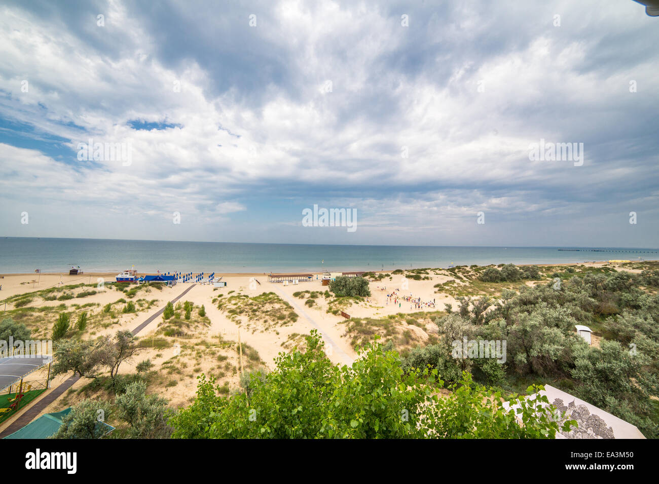 Plage de la mer Noire, Anapa, région de Krasnodar, Russie Banque D'Images