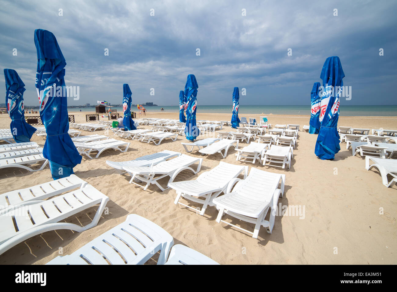 Plage de la mer Noire, Anapa, région de Krasnodar, Russie Banque D'Images