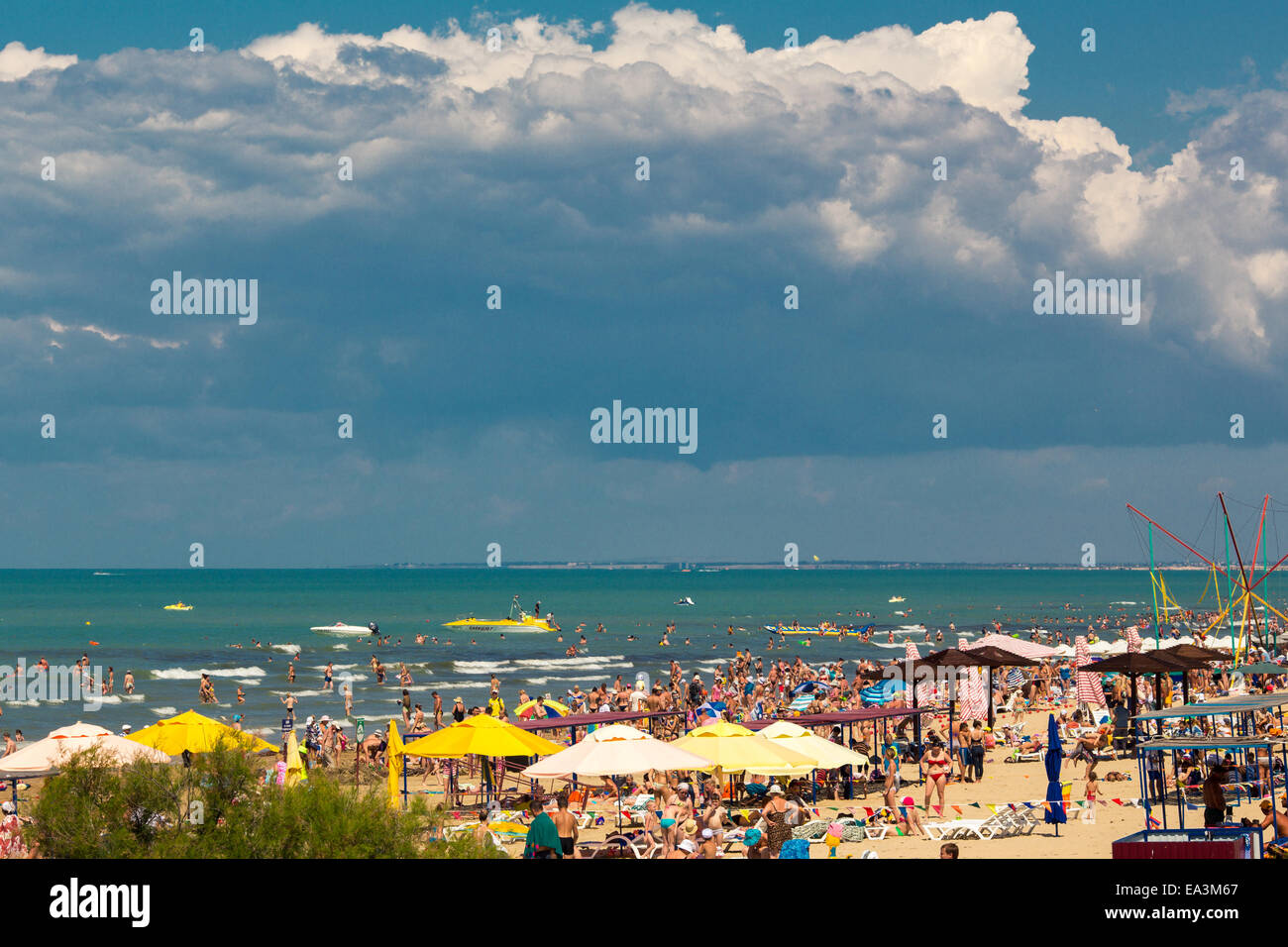 Plage de la mer Noire, Anapa, région de Krasnodar, Russie Banque D'Images