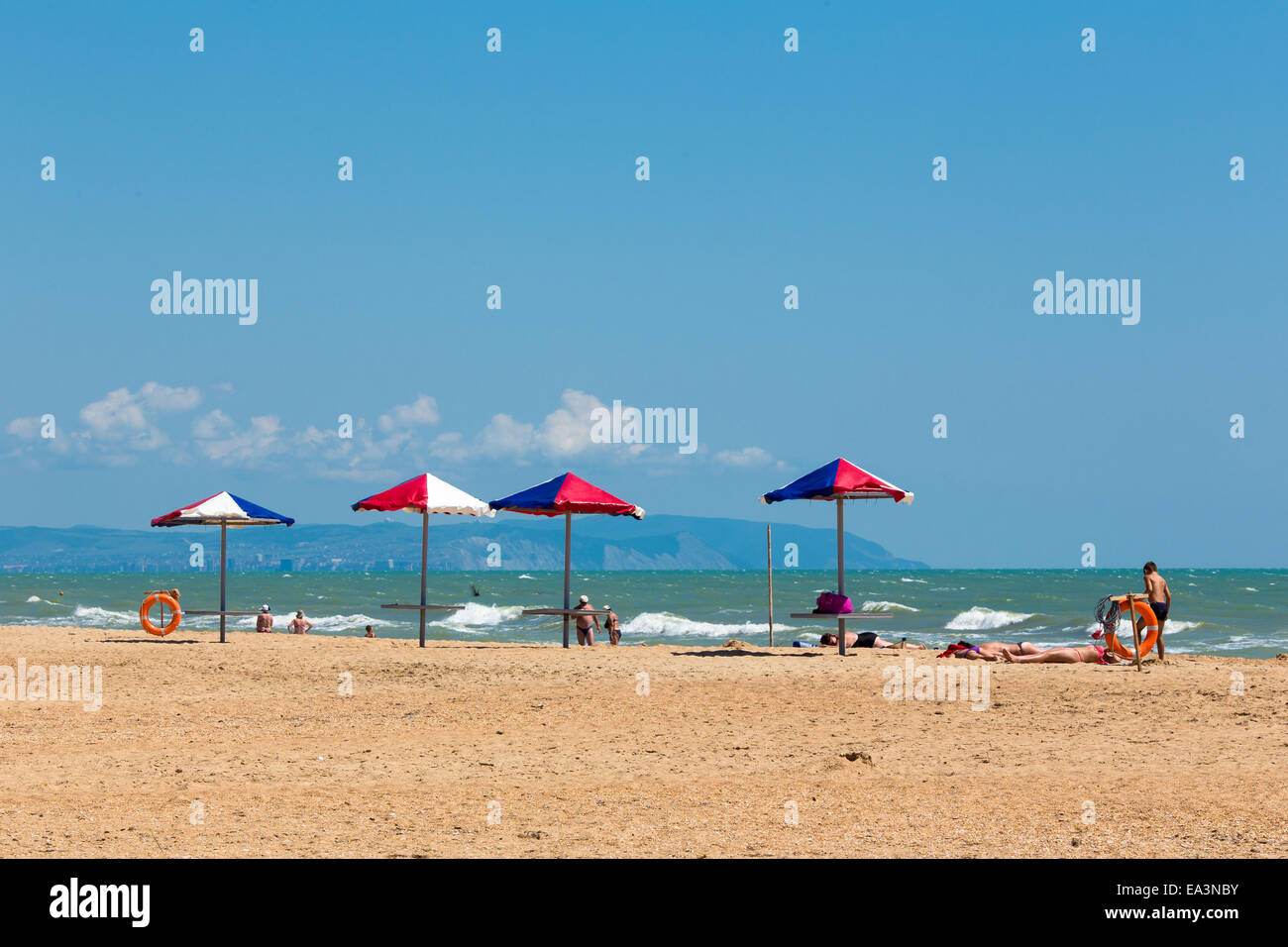 Plage de la mer Noire, Anapa, région de Krasnodar, Russie Banque D'Images