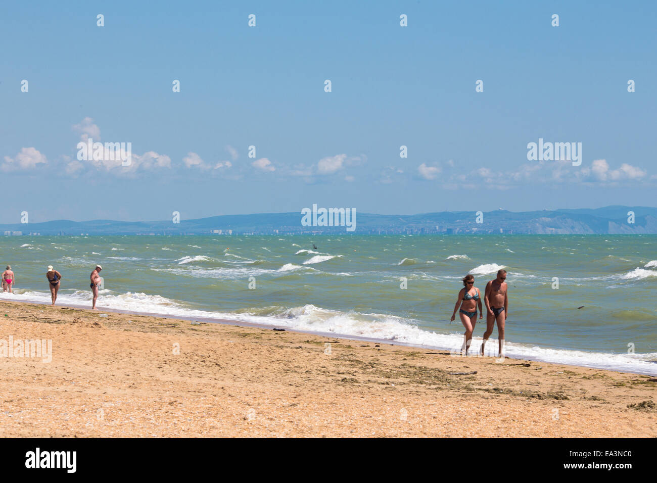 Plage de la mer Noire, Anapa, région de Krasnodar, Russie Banque D'Images