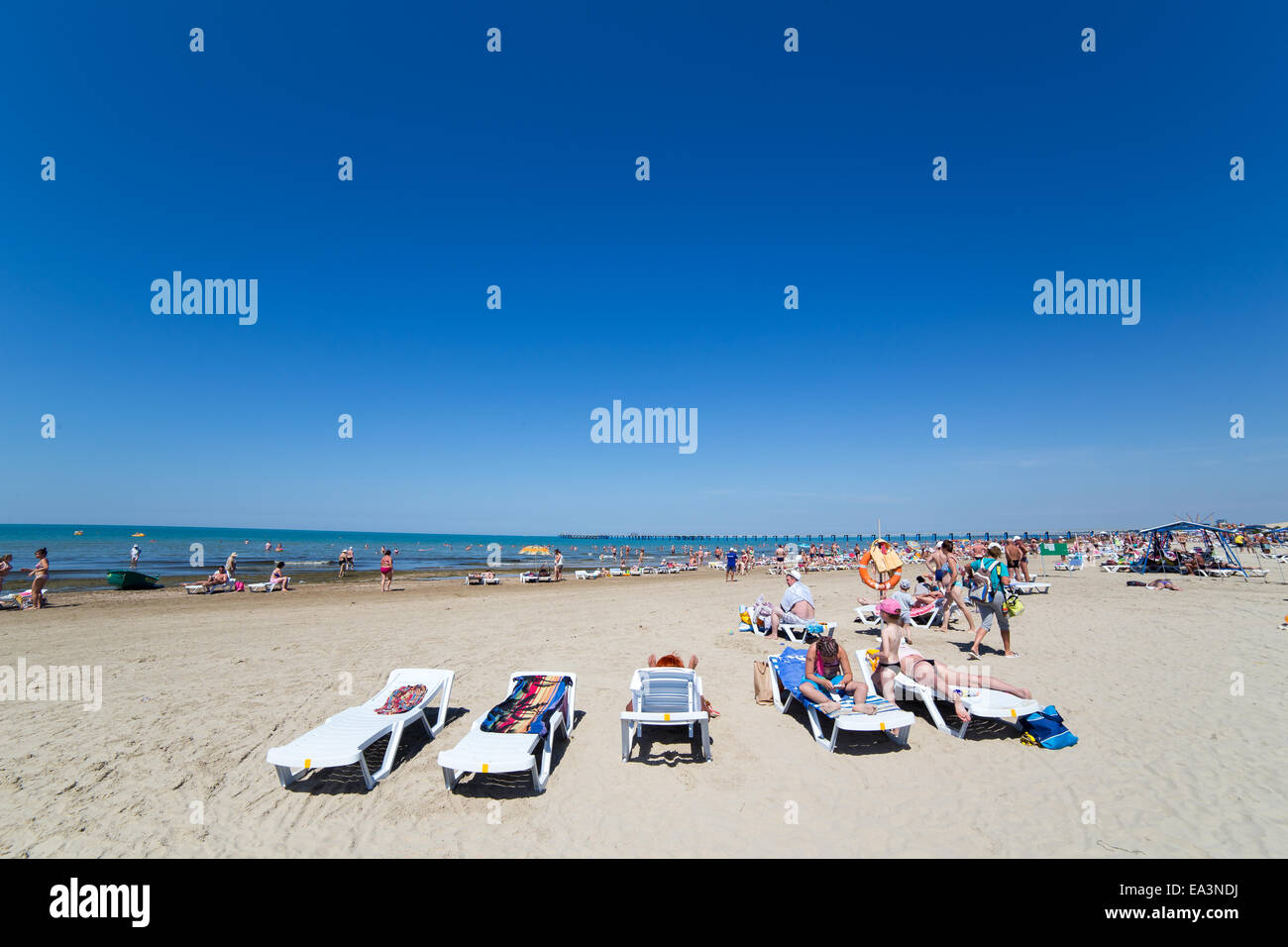 Plage de la mer Noire, Anapa, région de Krasnodar, Russie Banque D'Images