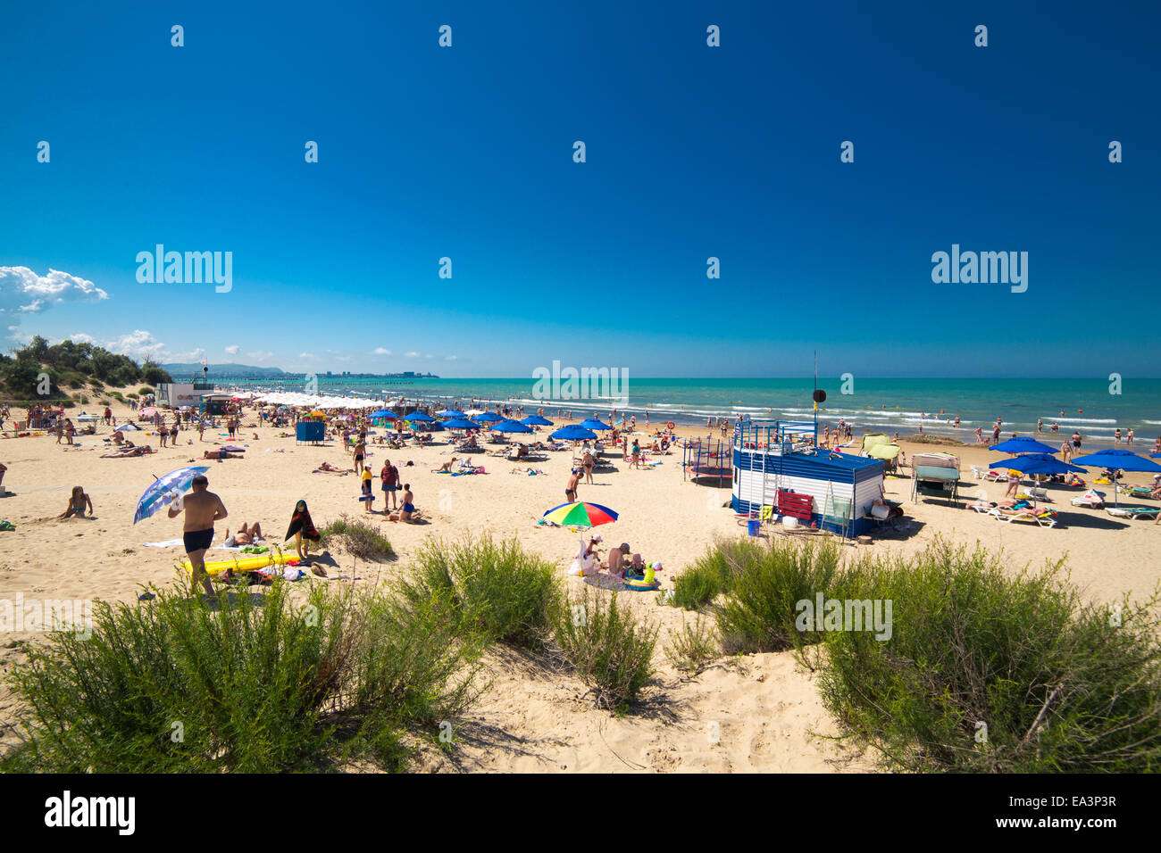 Plage de la mer Noire, Anapa, région de Krasnodar, Russie Banque D'Images